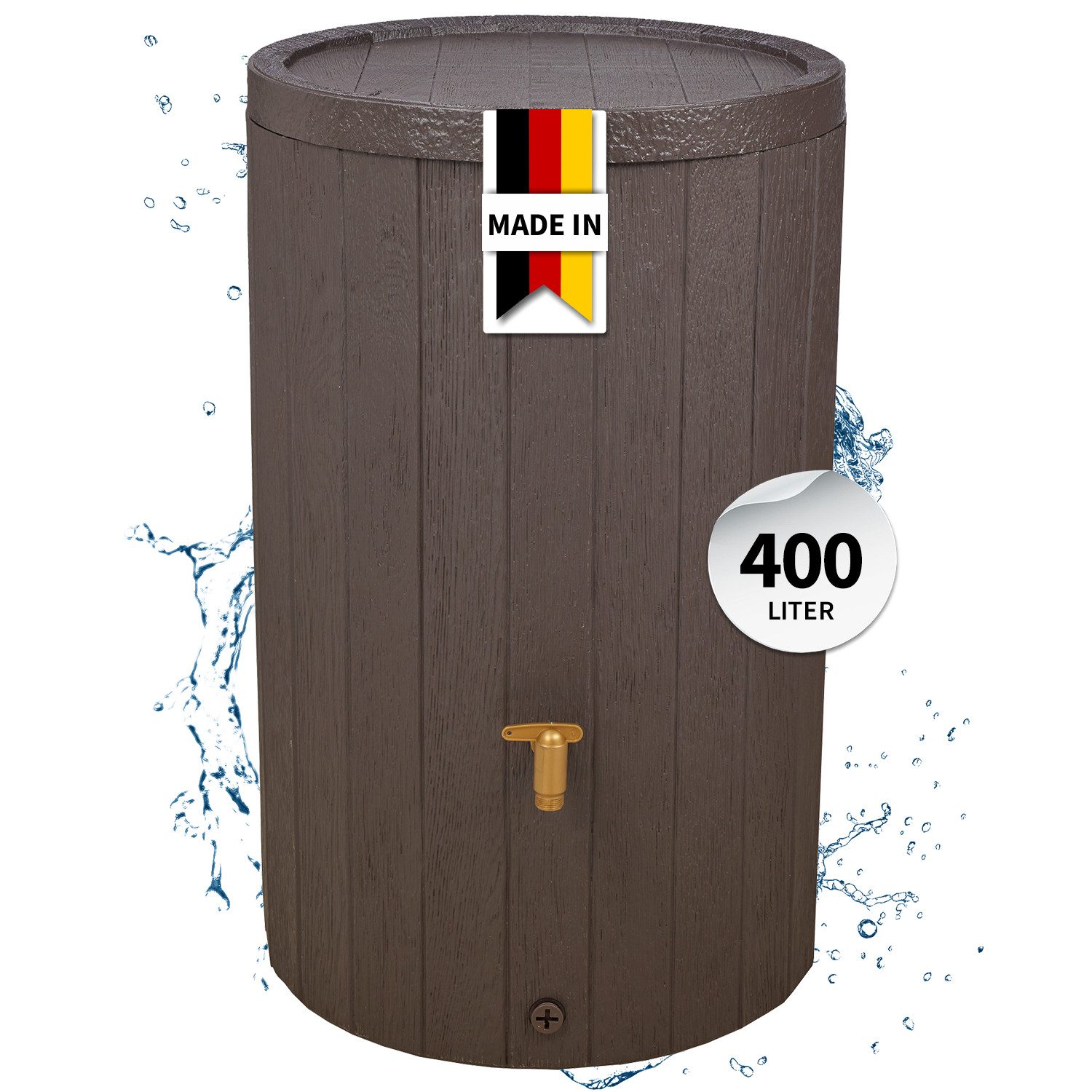 4rain Regentonne MADERA Regentonne 400 Liter braun