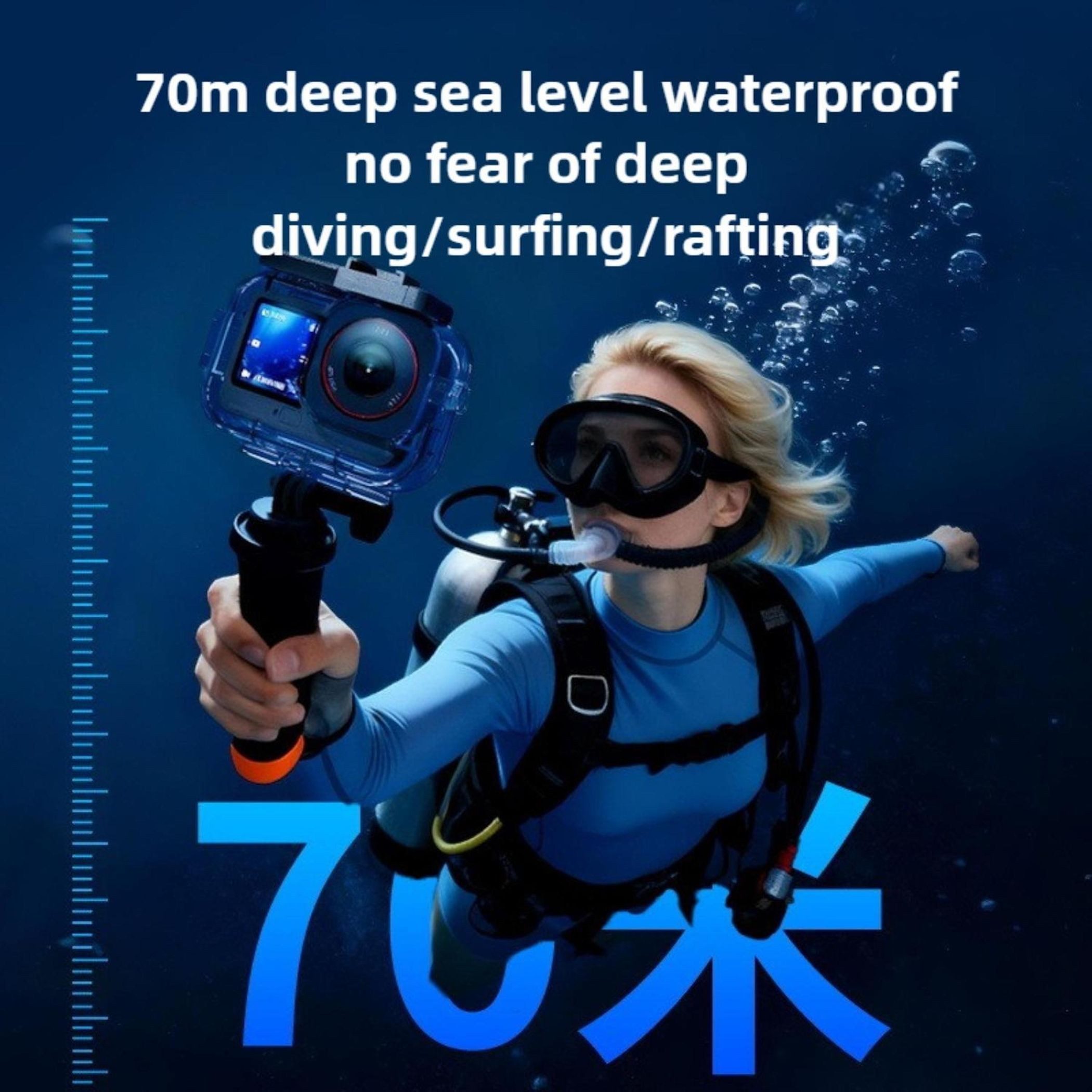 Wigento Unterwasser Diving Cover für DJI Action 6 Wasserdicht bis 70m Zubehör Zubehör Drohne (Kompakt, Robust, Passgenau, Wasserdicht, Für Unterwasseraufnahmen) – Bild 4 von 5