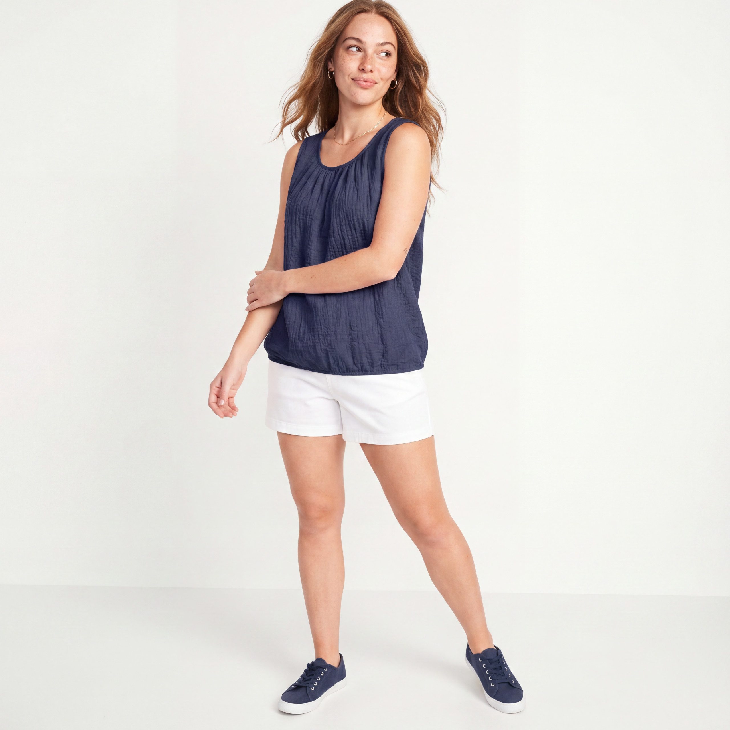 OriginalYou Trägertop Sommertop Damen Stretch Top Freizeit Oberteil Crinkle Look in Unifarben, Crinkle Look, One Size 38-42 – Bild 3 von 5