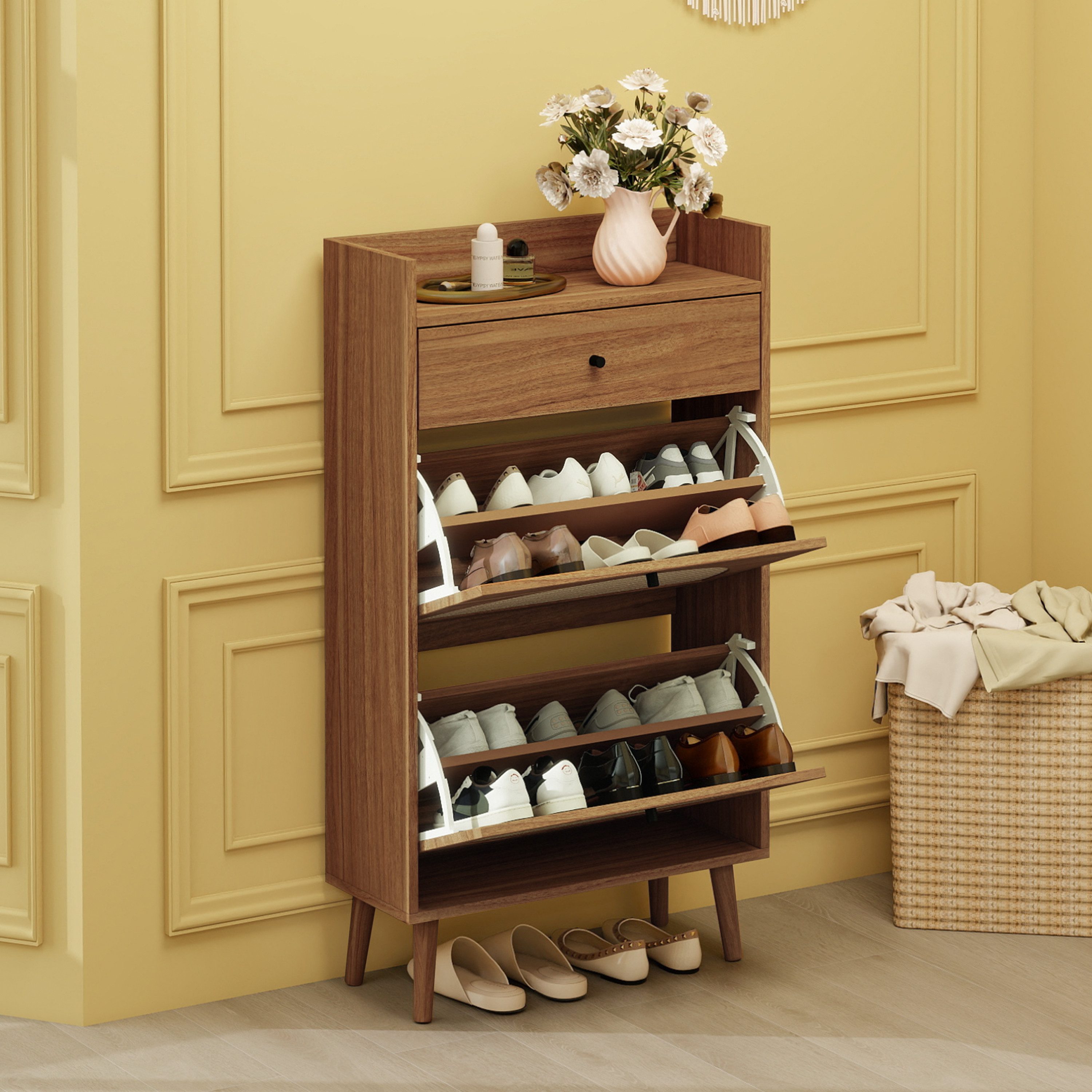 OKWISH Schuhschrank Moderner Schuhregal mit 2 günstig online kaufen