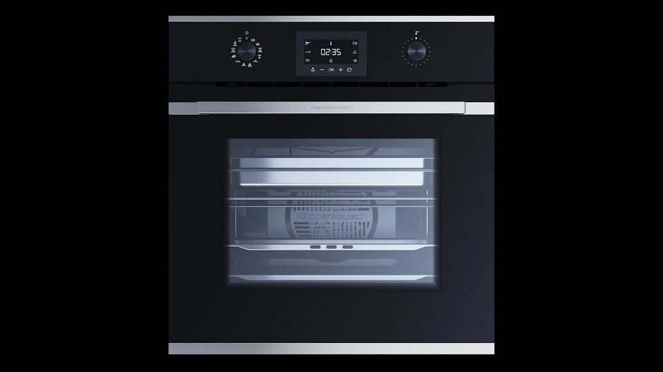 Küppersbusch Dampfbackofen Compact BD6340.0S DK3, Elektronik-Uhr, Schnellaufheizung, Aluminium-Drehknebel