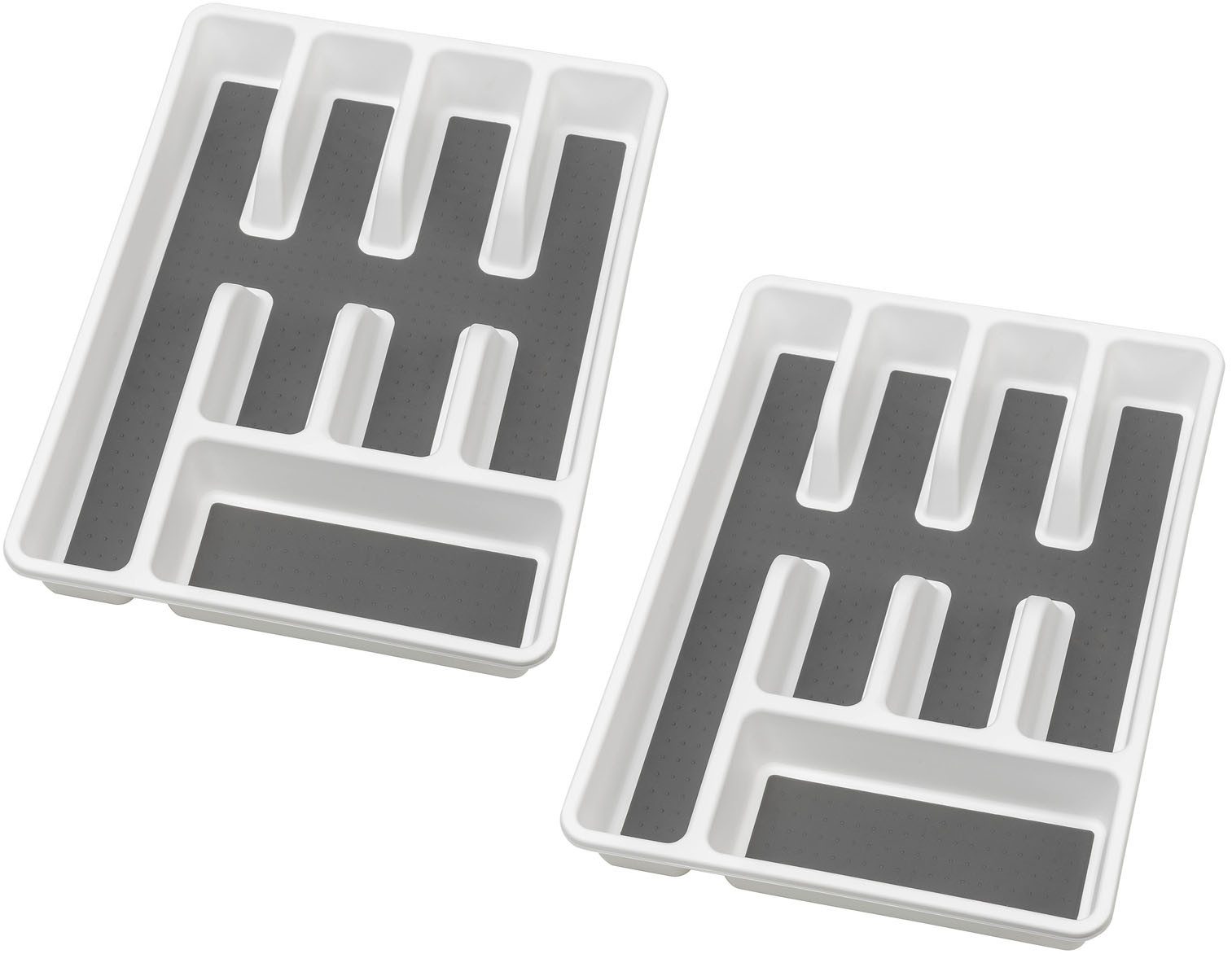 WENKO Besteckkasten Anti-Rutsch 5 Fächer (Set, 2 St), für Schubladen, getrennte Aufbewahrung von Messern, Gabeln, Löffeln – Bild 4 von 5