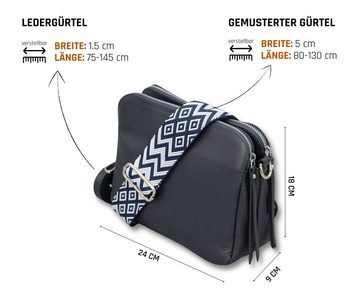 Adel Bags Schultertasche MARA Umhängetasche für Damen, Schultertasche aus Echtleder