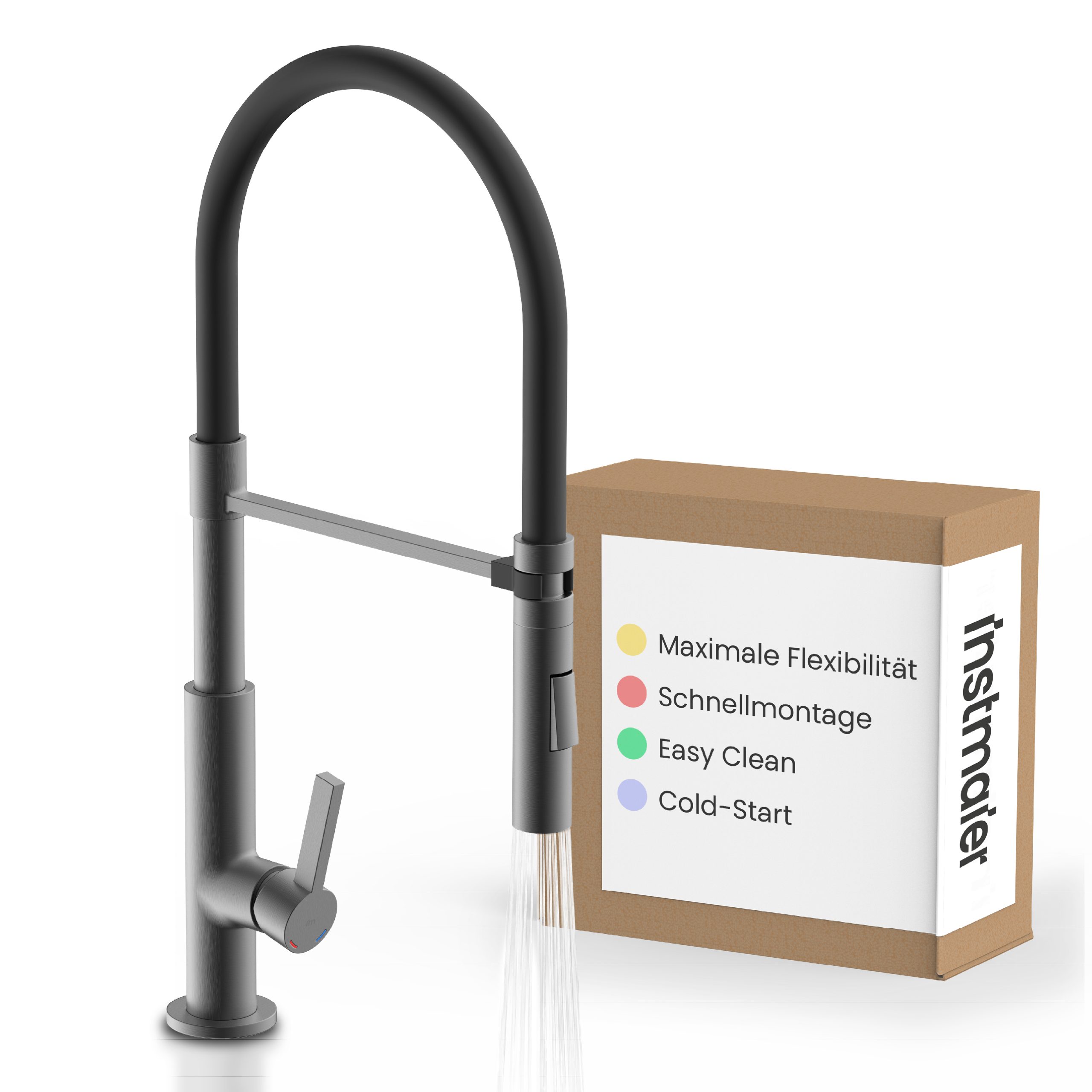 instmaier Küchenarmatur Nova, Spültischarmatur mit hohem Auslauf, flexible günstig online kaufen