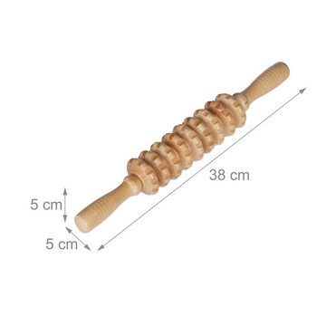 relaxdays Massageroller 3 x Massage Roller aus Holz