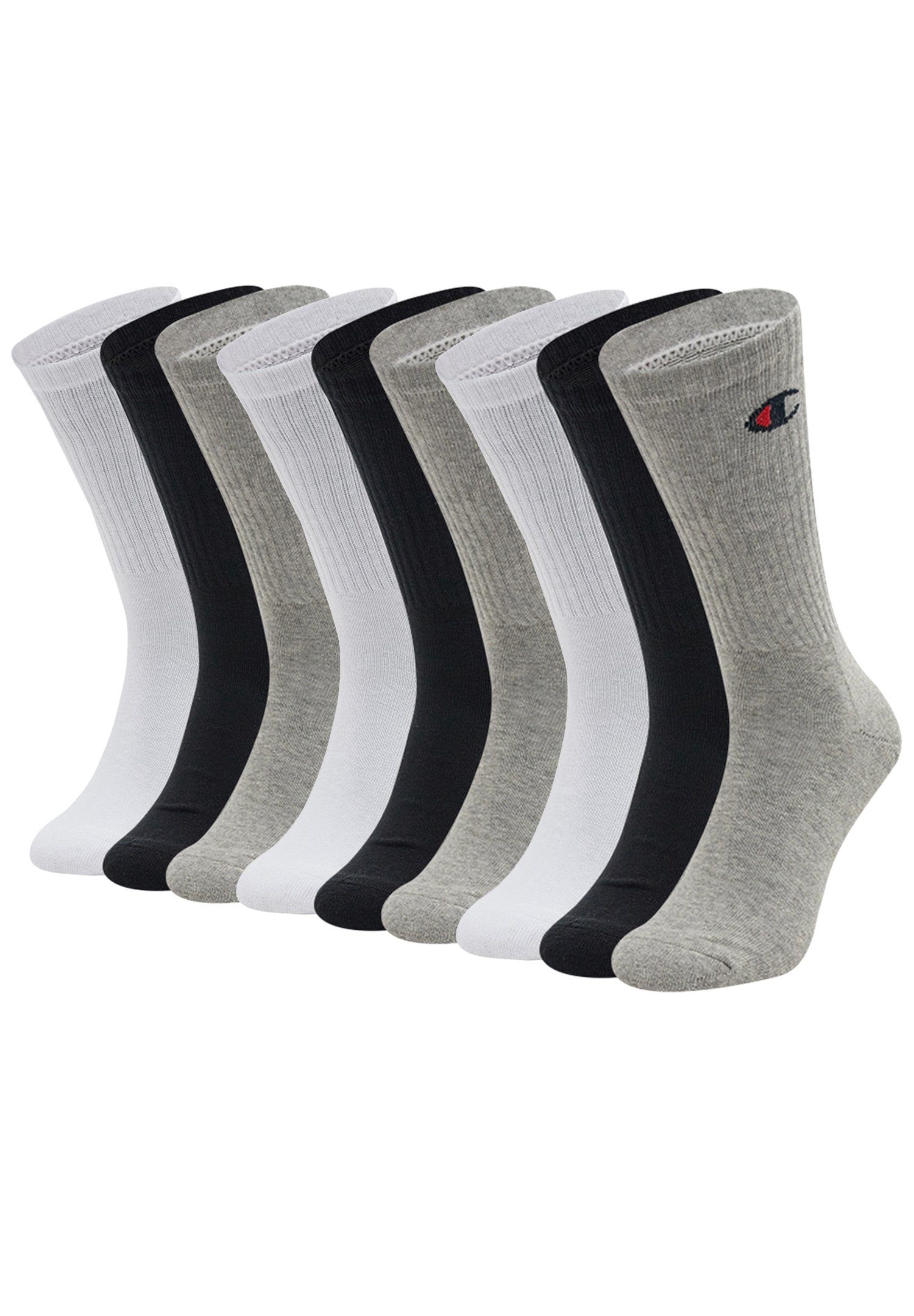 Champion Socken (9-Paar) White/Grey/Black - Crew Socks 9pk 002