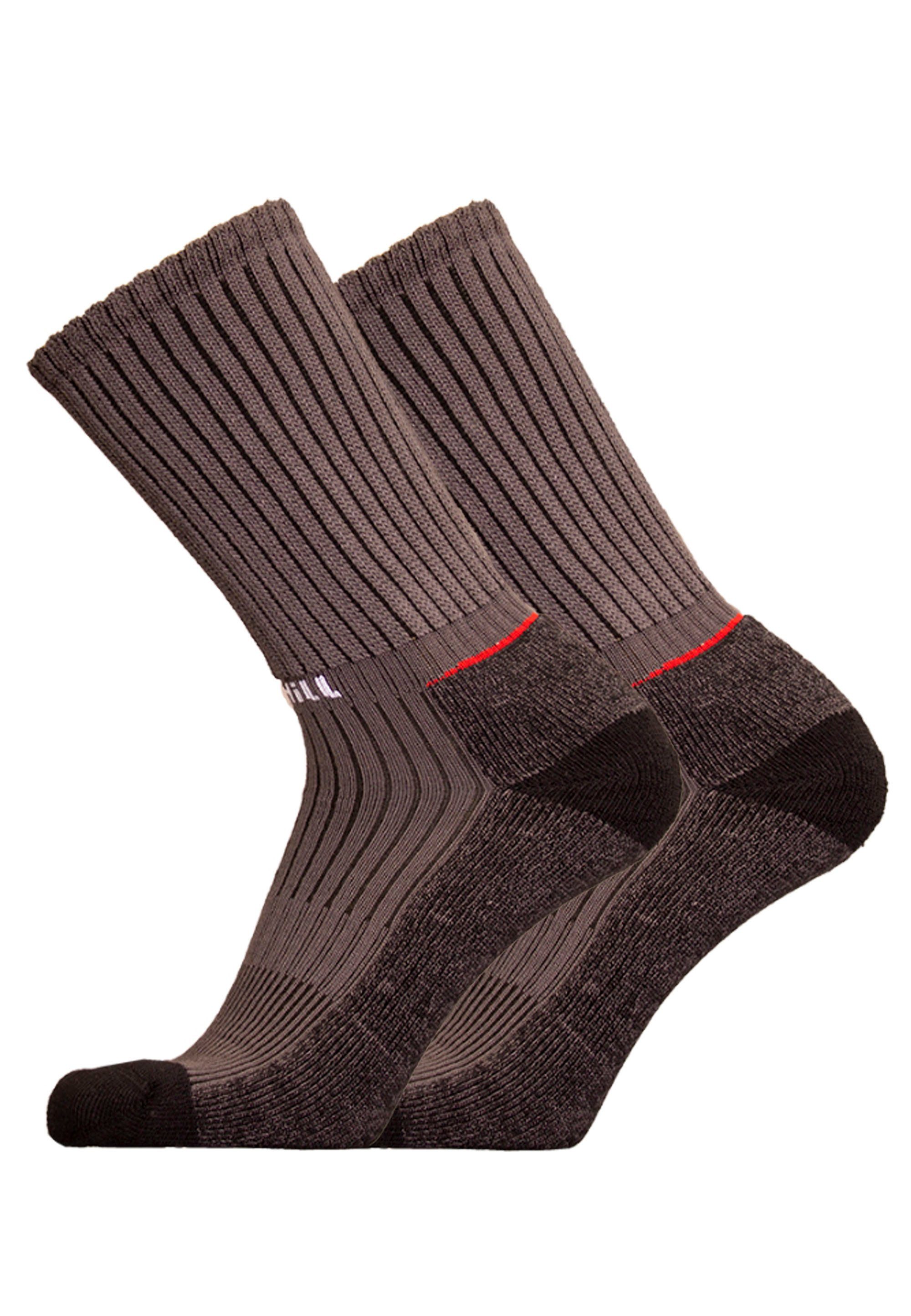 UphillSport Socken VIRVA 2er Pack (2-Paar) mit Elasthan-Grip grau | Wandersocken