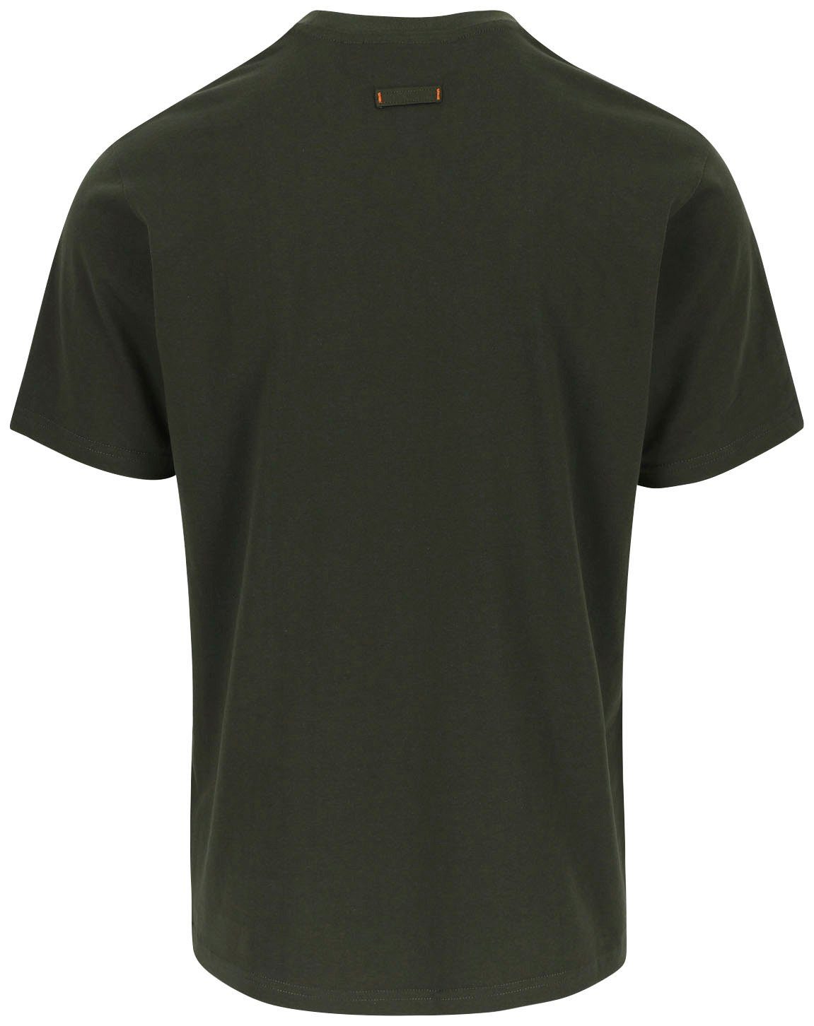 mit khaki ENI T-Shirt angenehmes Herock®-Aufdruck, Tragegefühl Herock Rundhals, Baumwolle,