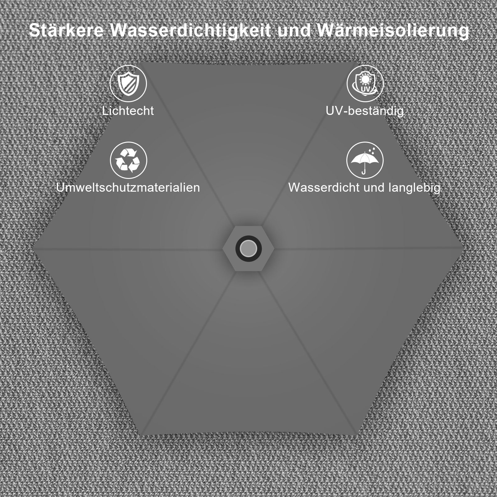 Clanmacy Sonnenschirm Sonnenschirm Rund,Kurbel,Knickbar,Eisen,neigbar,270cm günstig online kaufen