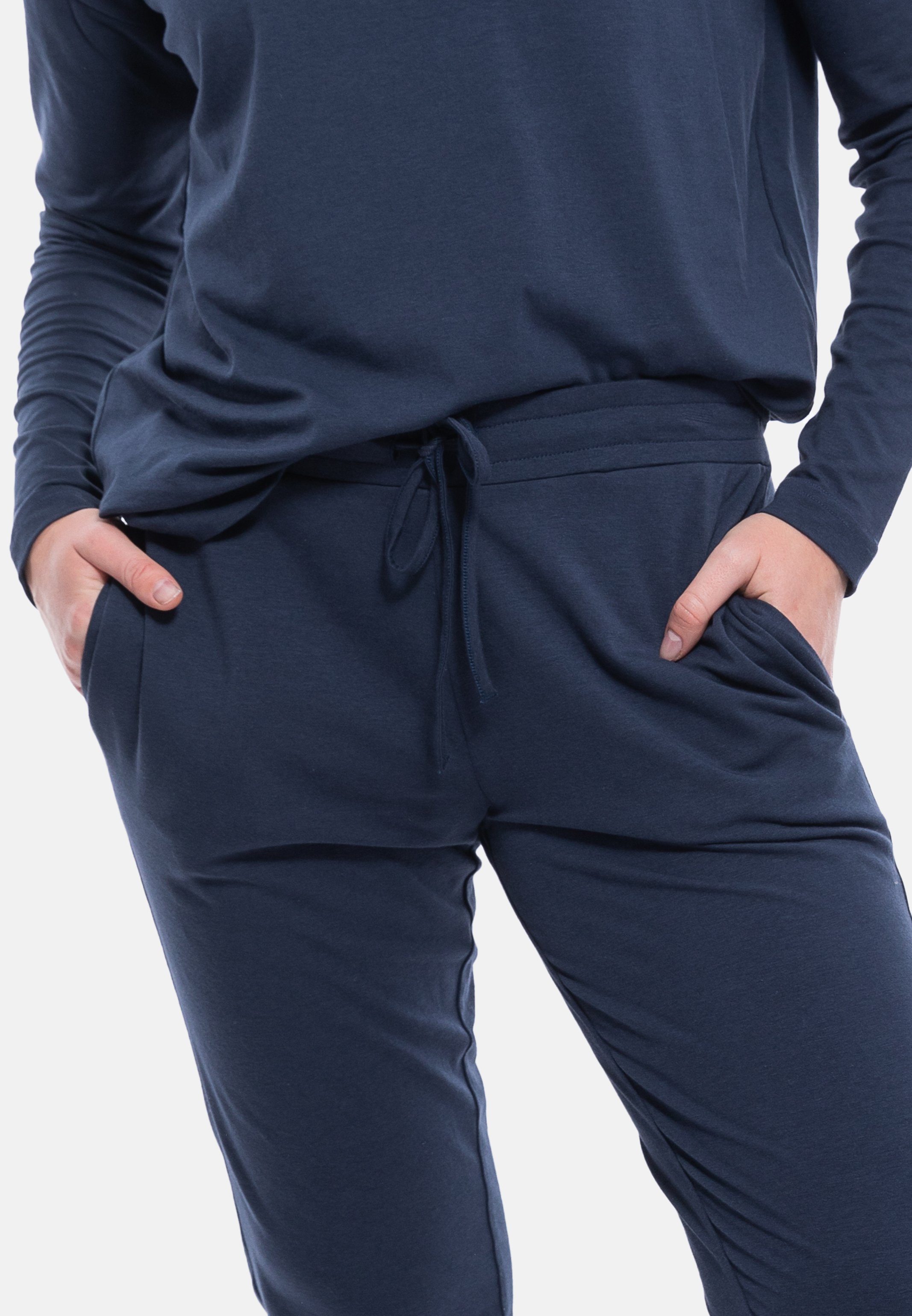 Hose und Bein (1-tlg) - Schlafhose Schlafanzug langem Mit Bündchen Mey breiten Tessie