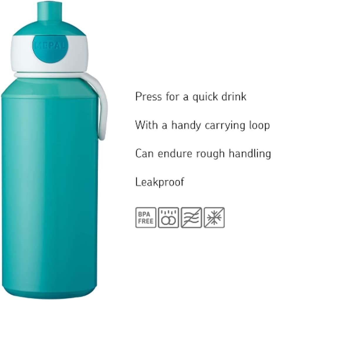 Mepal Lunchbox Pausenset mit Trinkflasche und Brotdose, Bento-Einsatz, ABS, Ideal für Schule und Freizeit, spülmaschinenfest – Bild 3 von 4
