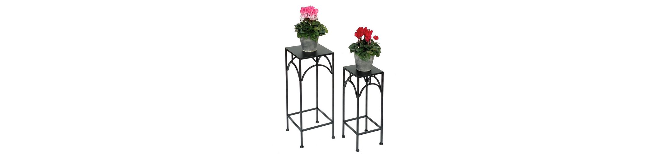 DanDiBo Blumenhocker »Metall Schwarz Eckig Blumenständer 96132 2er Set
