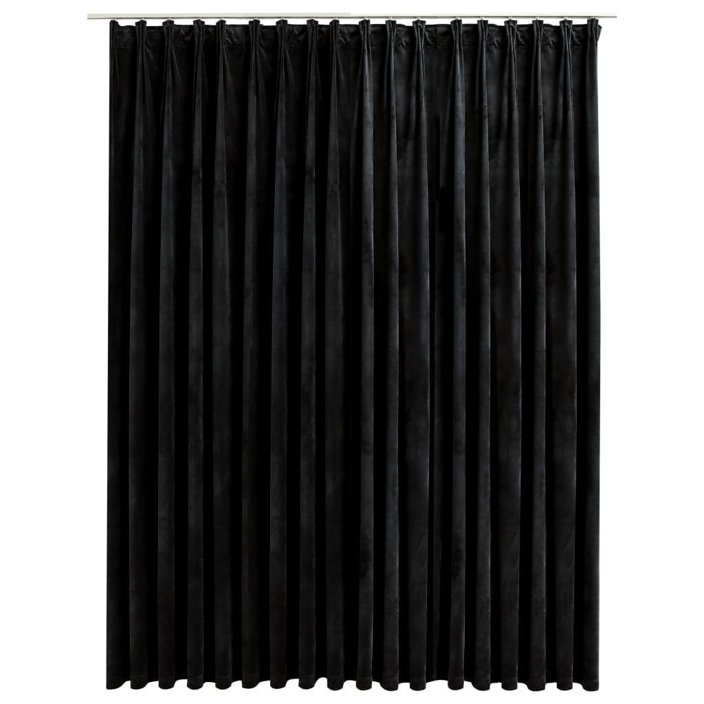 mit Haken Gardine Verdunkelungsvorhang 245 x cm, 290 Samt vidaXL Schwarz vidaXL