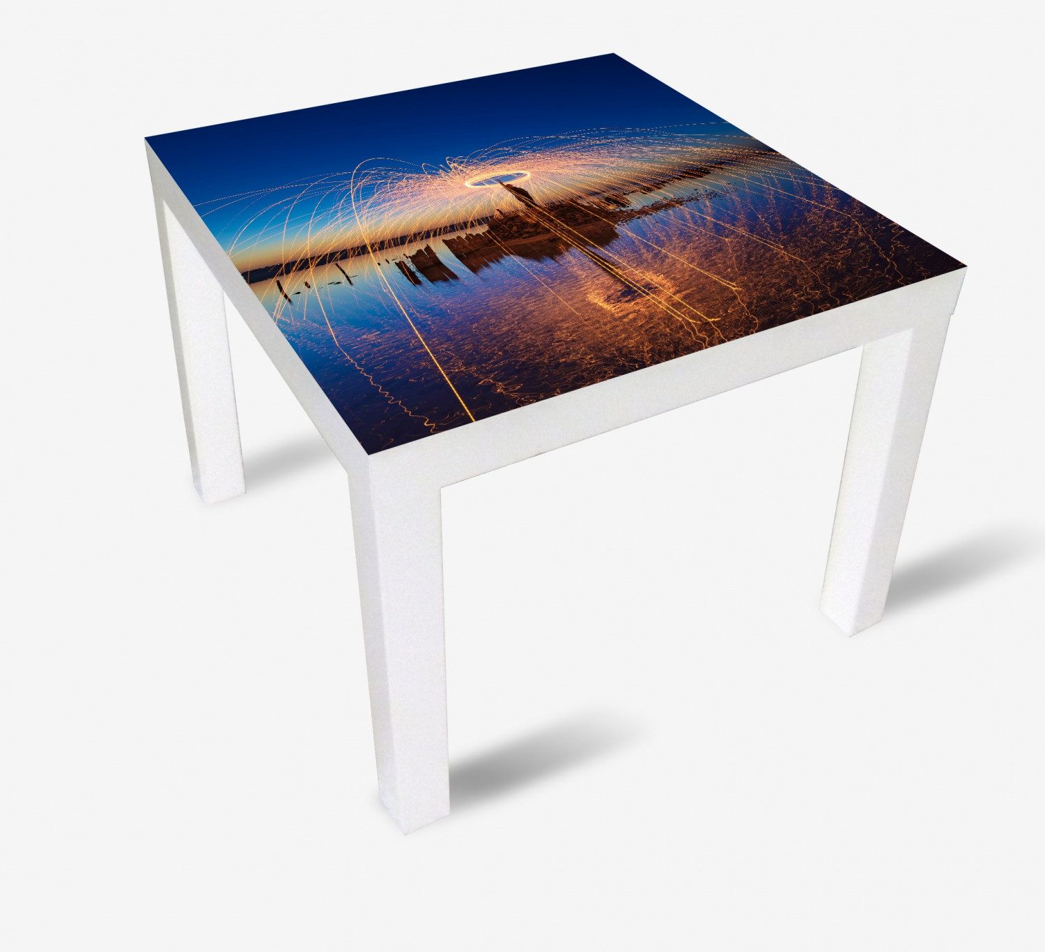 Wallario Möbelfolie Feuerkreise am Wasser