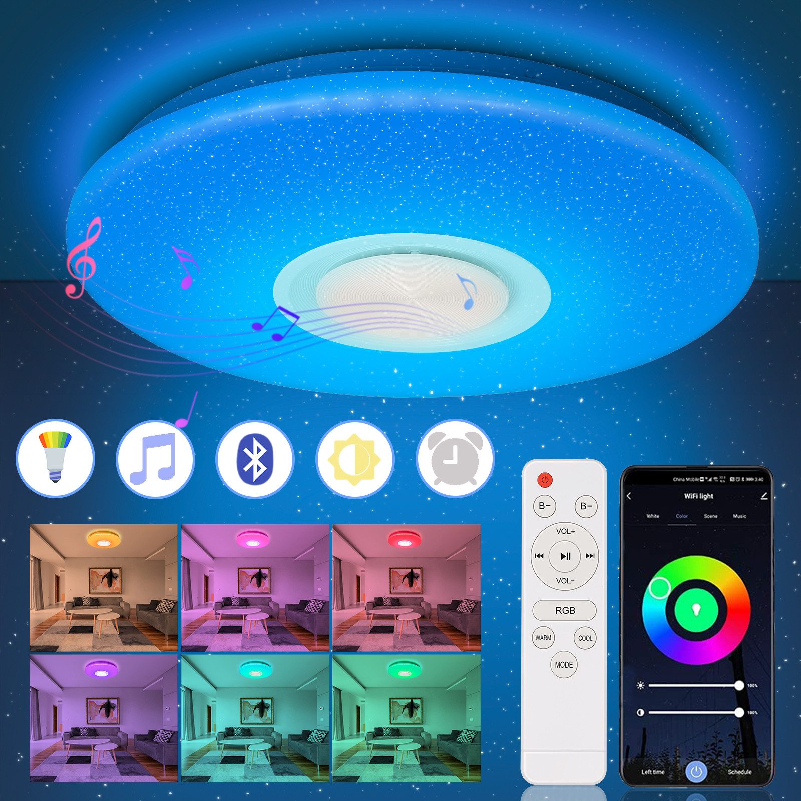Clanmacy LED Deckenleuchte 24W Deckenlampe mit günstig online kaufen