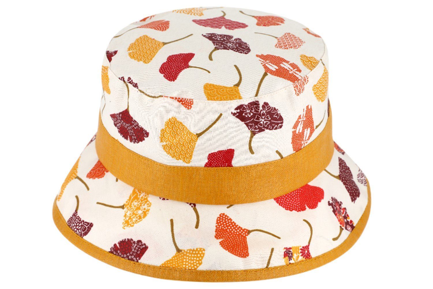 Fiebig Fischerhut Damen Regenhut mit Blätter/Pflanzen Muster
