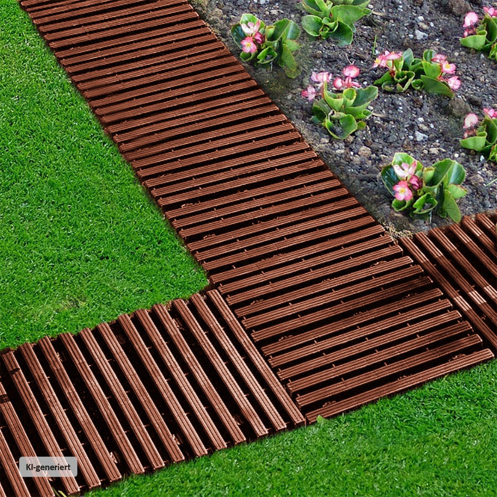 HTI-Living Trittsteine Rollweg Nessa, 30x131 cm, Set, 16-St., 16 Module inkl. Verbindungselementen, Gehweg Gartenweg leicht zu verlegen