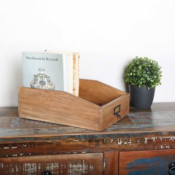 Casa Moro Organizer Organizer Udine Holz Schreibtisch Box Aufbewahrung Kiste, gefertigt aus Recycling Teak Holz umweltfreundlich