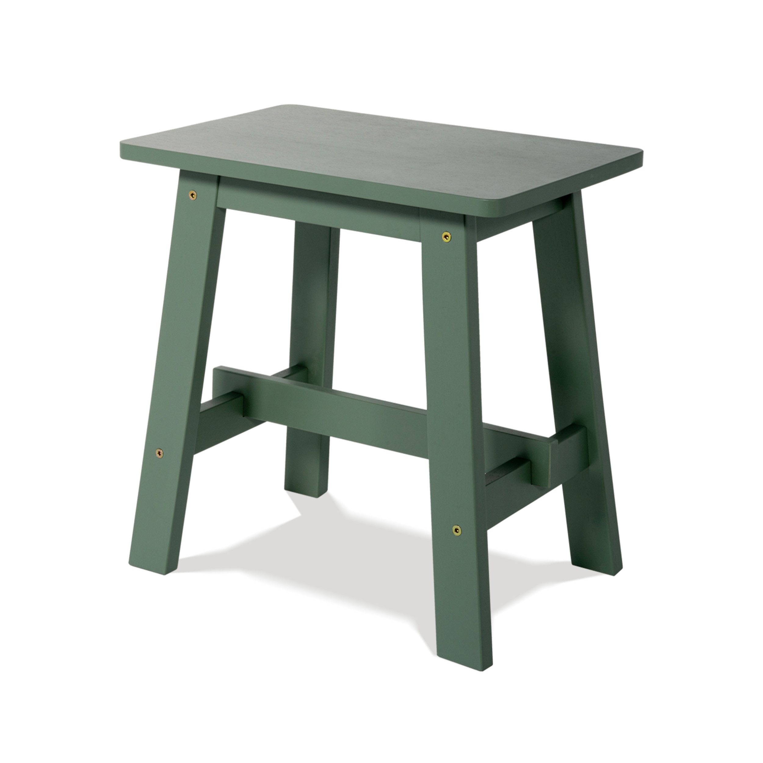 KHG Hocker Dekohocker Grün für eine Person, Skandi Look, bis 200 kg belastbar, lackiert, pflegeleicht, Massivholzgestell