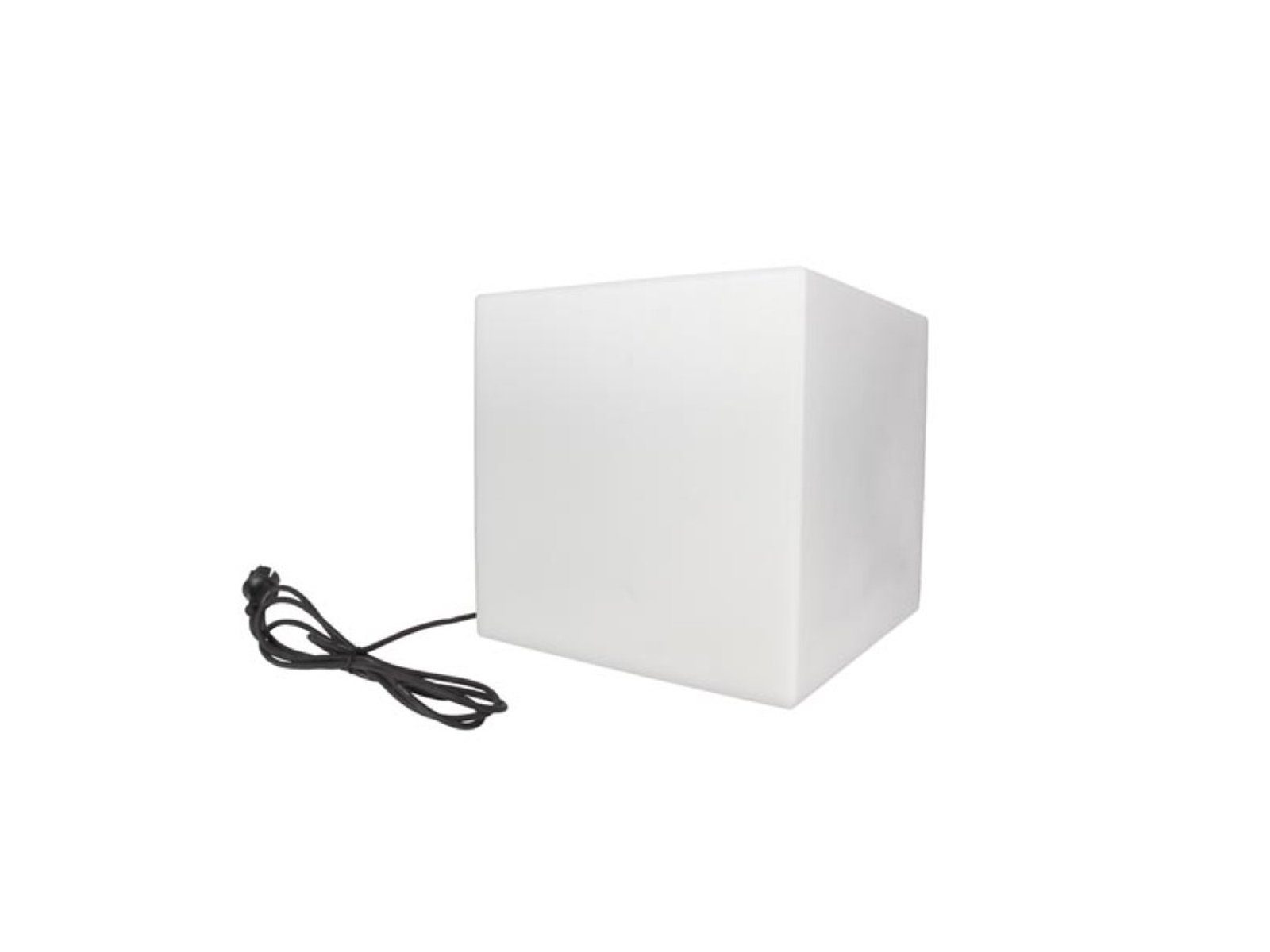 PEREL LED Würfel, Dimmfunktion, LED wechselbar, Leuchtwürfel mit Strom Erdspieß & smarter LED für Garten 38x38cm IP 65