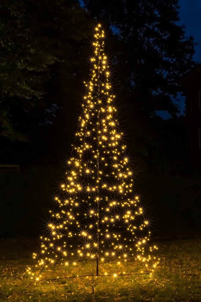 FHS LED-Baummantel Galaxy, 300-flammig, Weihnachtsbaum 2m Mast 300 LED 20%  blinkend Außen