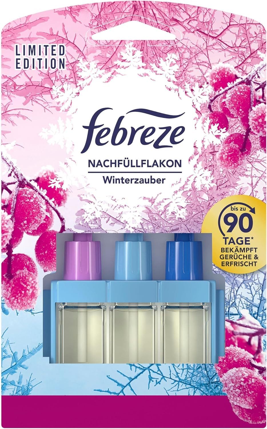Febreze Raumduft-Nachfüllflasche 3 x Febreze Winterzauber Duftstecker Nachfüller jeweils 20ml Lufterfri