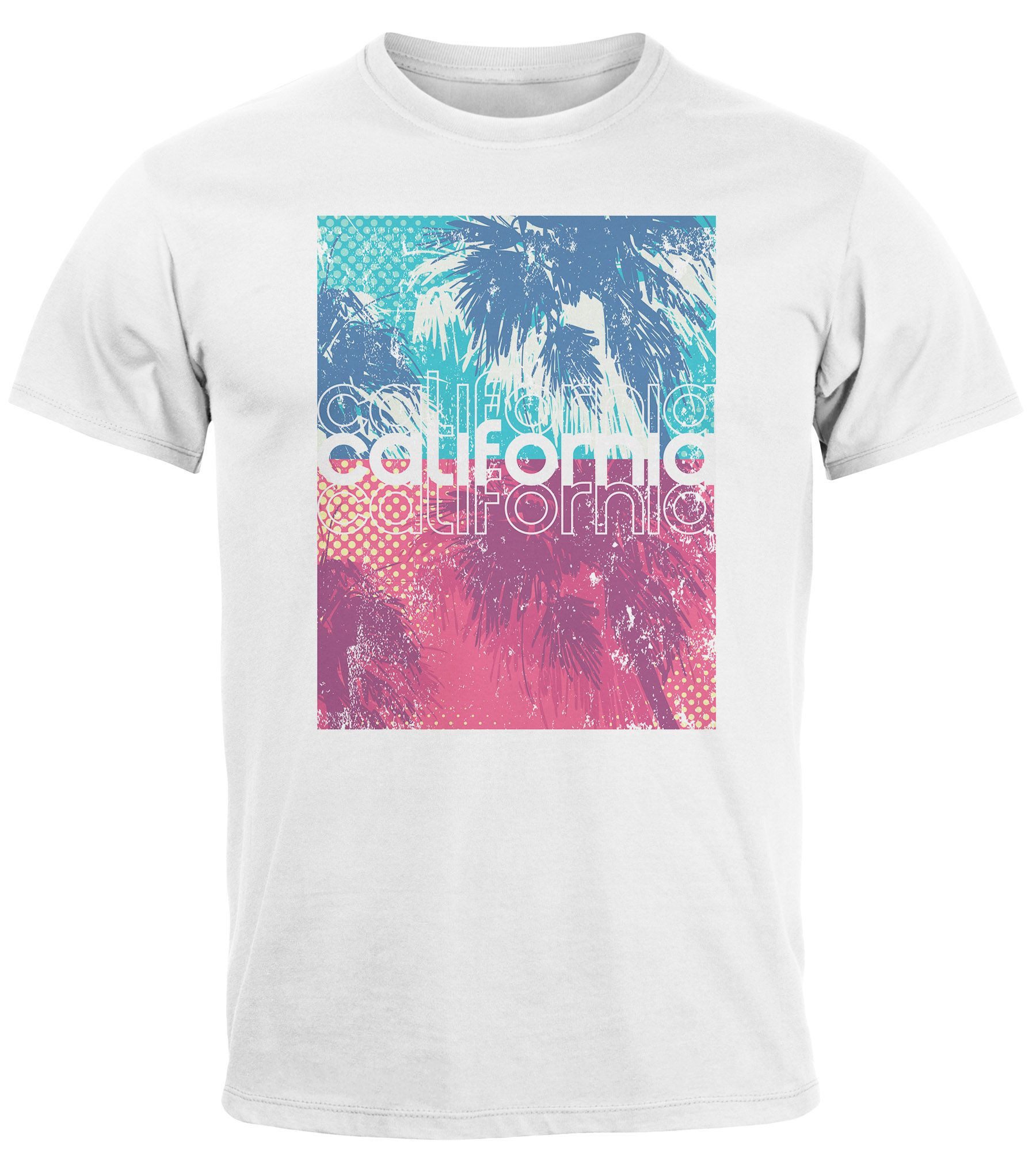 Neverless Print-Shirt Herren T-Shirt Top California günstig online kaufen