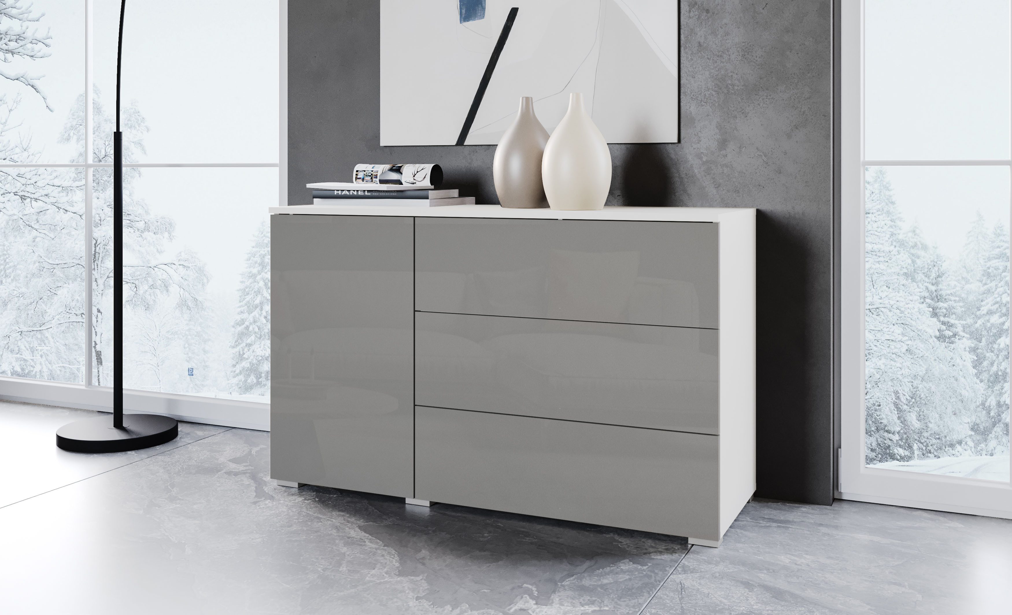 INOSIGN Sideboard PARIS (1 St), Moderne 110cm breite grifflose Kommode, vie günstig online kaufen
