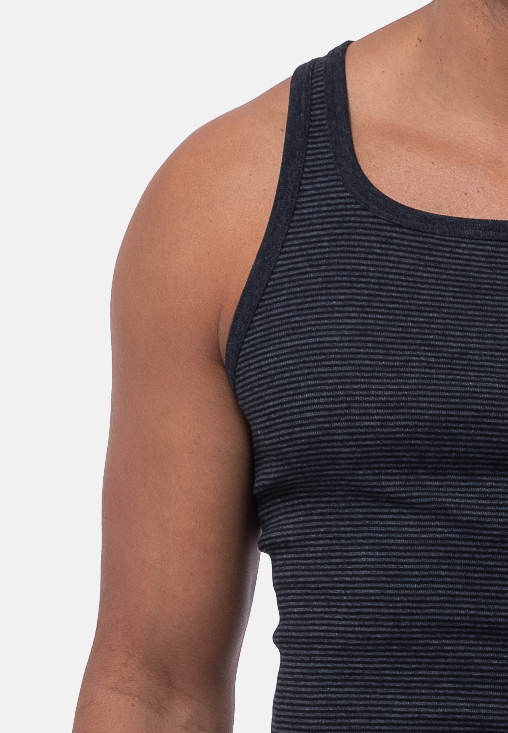 Ammann Unterhemd 3er Pack Jeans Feinripp (Spar-Set, 3-St) Unterhemd / Tanktop - Baumwolle - Im sportlich-klassischem Schnitt