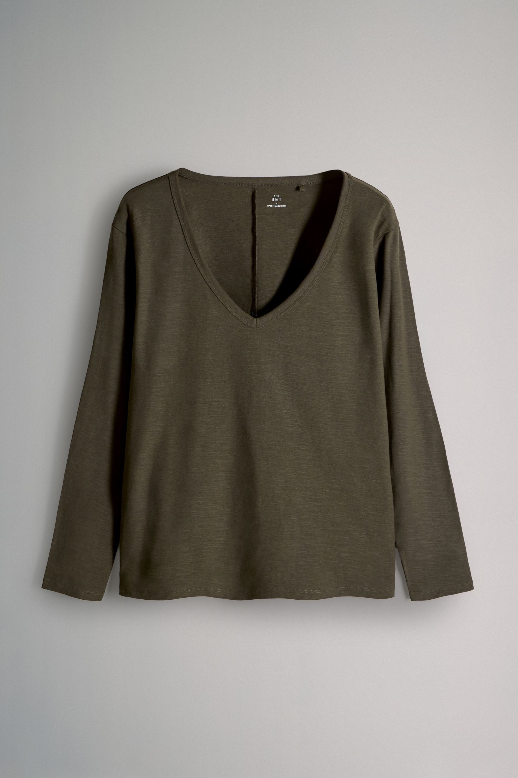 The Set Langarmshirt The Set Langarmoberteile, V-Ausschnitt, 3er-Pack (3-tlg)