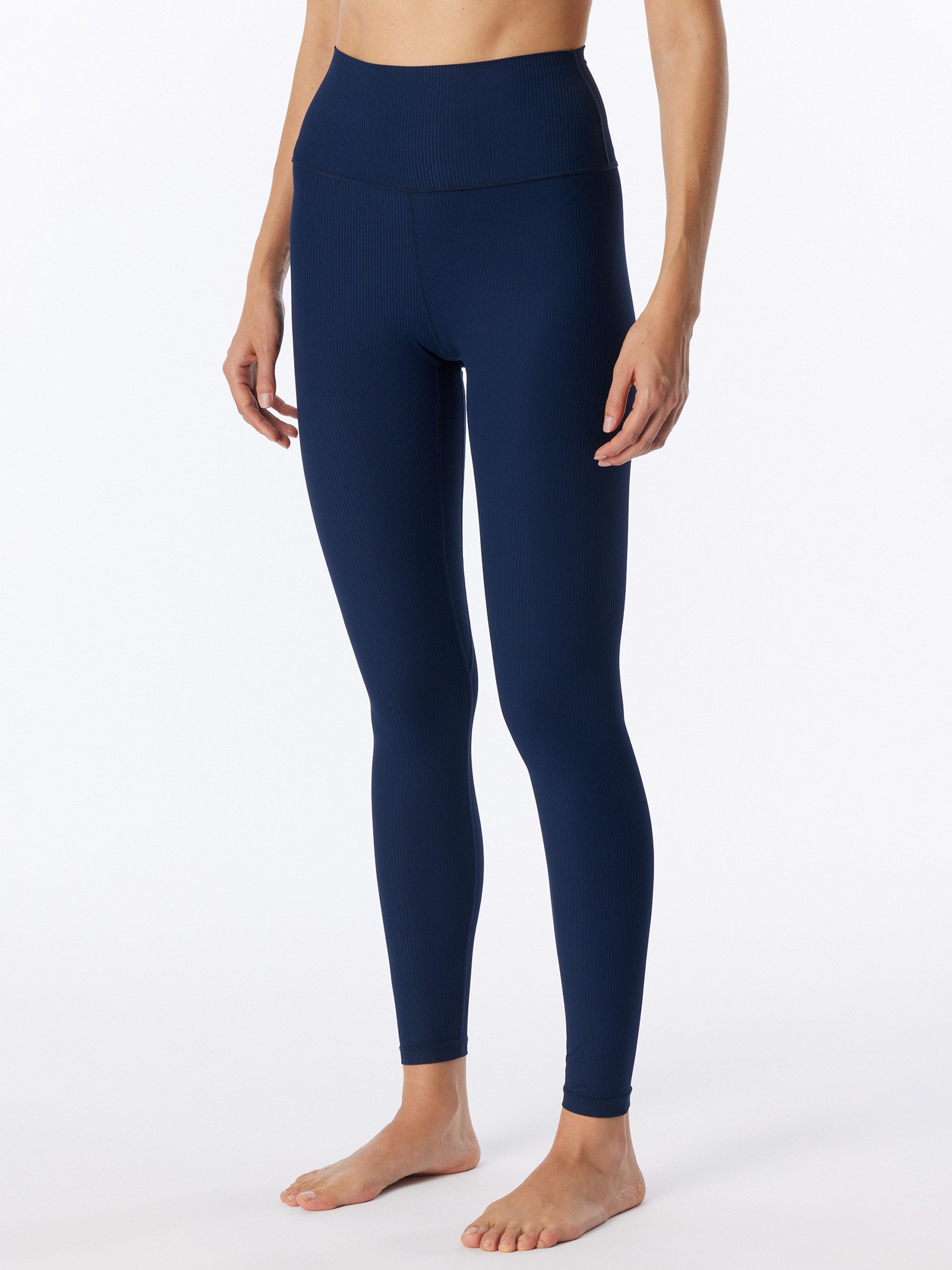 Schiesser Leggings High Waist - elastische Doppelrippe - Active - sportive moderne Optik Tights Stretchhose Sportleggings Training Yoga Gym Komfort Qualität
