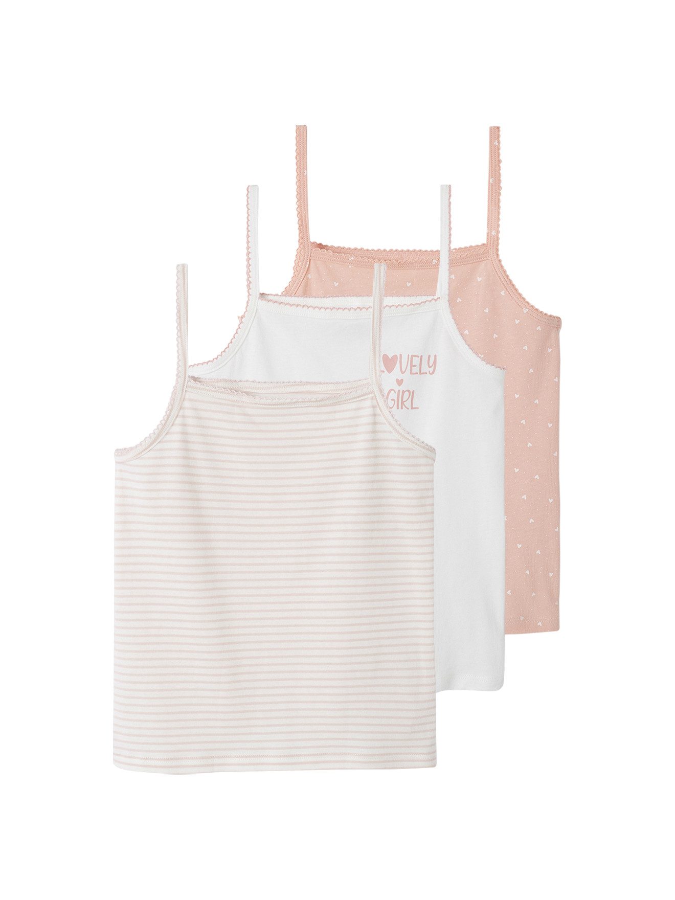 Unterhemd 3er-Pack Mädchen Trägertops BASIC