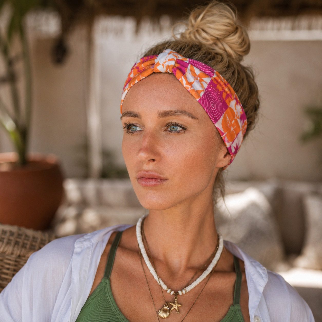 Britta Meier Haarband Stylische Baumwoll-Jersey Haarbänder mit Schlaufe Marke Britta Meier