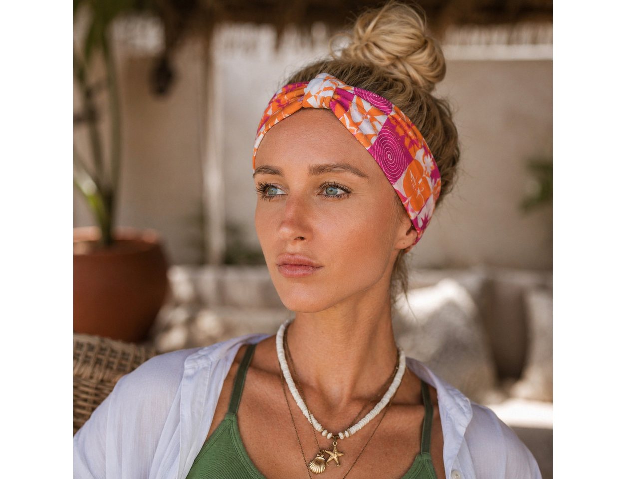 Britta Meier Haarband Stylische Baumwoll-Jersey Haarbänder mit Schlaufe Marke Britta Meier