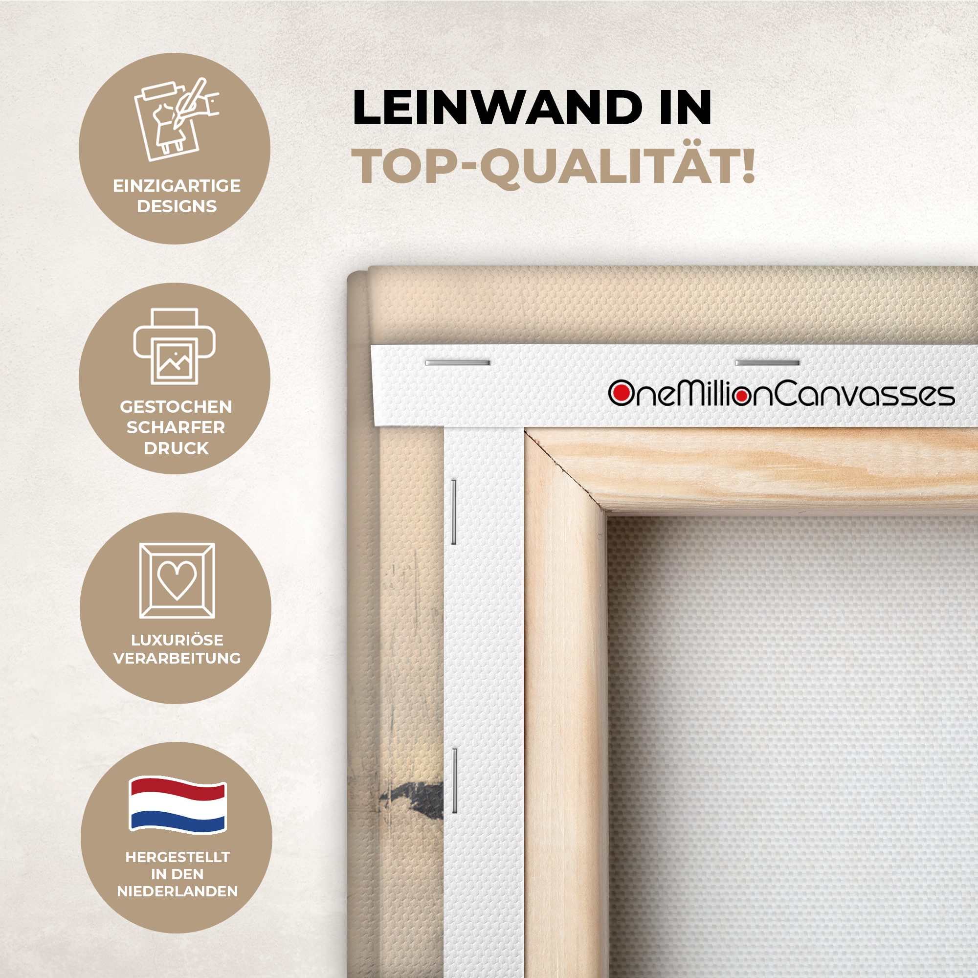 OneMillionCanvasses® Leinwandbild Weltkarte - Gold - Schwarz - Abstrakt, Fotodruck (1 St), Leinwand Canvas Wandbild, Wanddekoration 20x30 cm