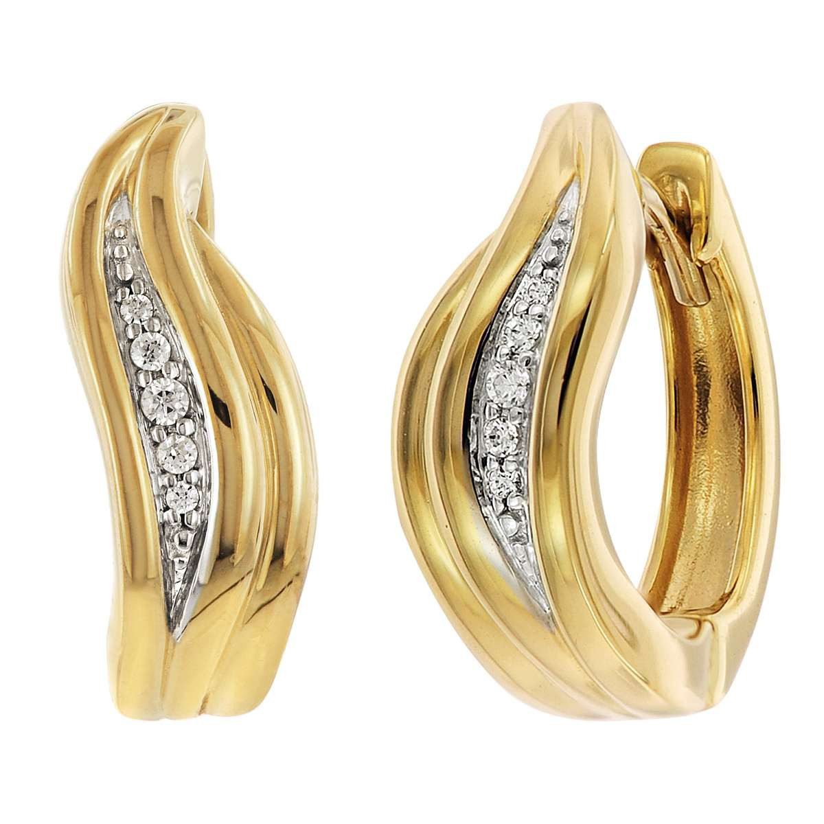 Glizz Paar Creolen GL8151, für Damen Gold 333/8K Zirkonia