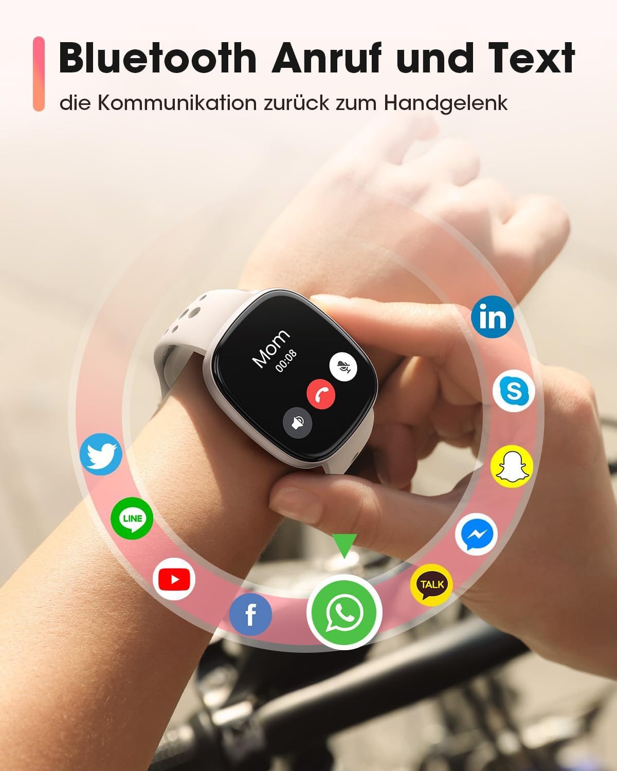 ANYSUN Smartwatch Herren Damen mit Telefonfunktio Sport Smartwatch (1,83 Zoll) mit Pulsmesser SpO2 Schlafmonitor 120+ Sportmodi Schrittzähler, Fitnessuhr 5ATM Wasserdicht&i Smartwatch für Android iOS