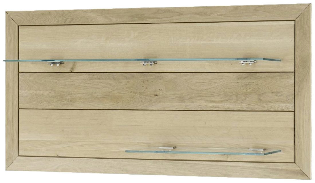 FURNARO Wandboard, Wildeiche teilmassiv bianco geölt komplett montiert 130x65x24 cm
