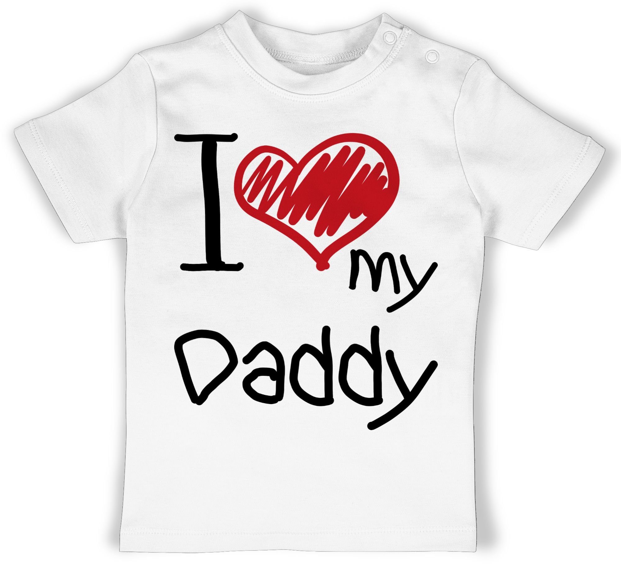 Shirtracer T-Shirt I love my Daddy schwarz Geschenk Vatertag Baby 1 Weiß