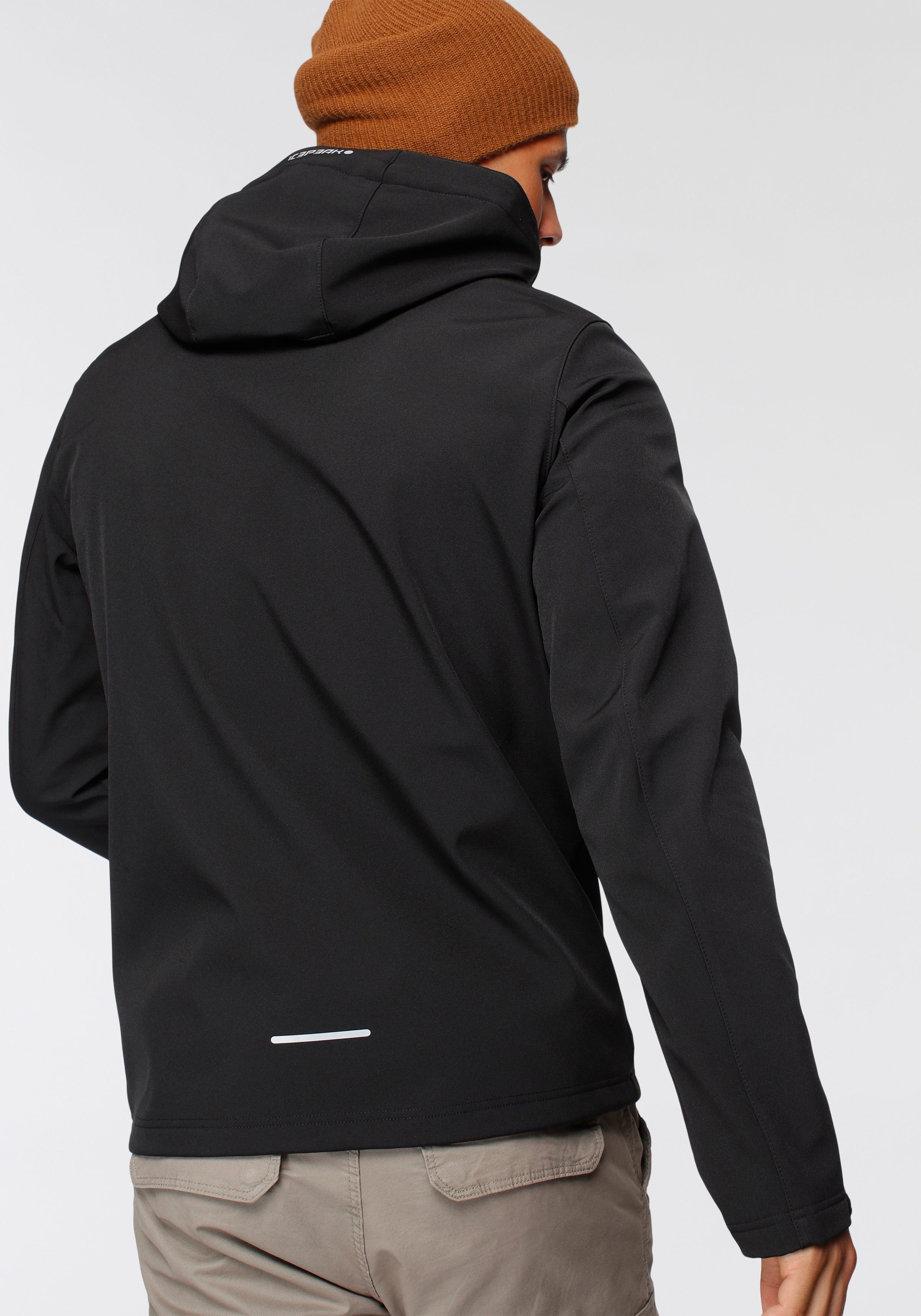 Icepeak Softshelljacke ICEPEAK BRIMFIELD mit abnehmbarer Kapuze, winddicht, wasserabweisend, atmungsaktiv