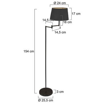 Steinhauer LIGHTING Stehlampe, Stehleuchte Standlampe Wohnzimmerlampe Leselampe Schwenkbar Metall