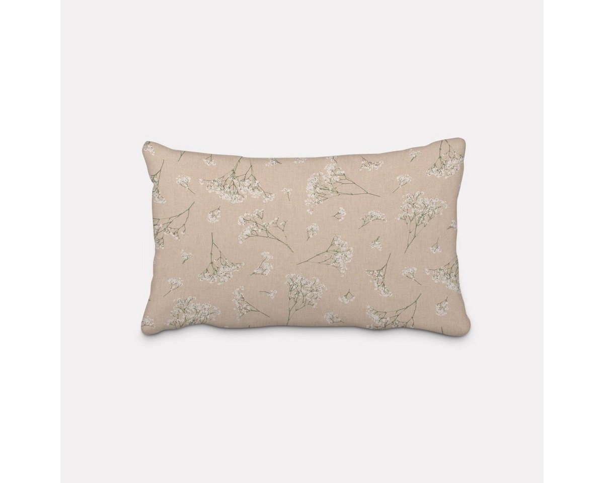 SCHÖNER LEBEN. Dekokissen Kissenhülle Florist Elegant Schleierkraut natur weiß, made in Germany,handmade