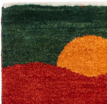 Wollteppich Gabbeh - Loribaft Perser - 90 x 62 cm - mehrfarbig, morgenland, rechteckig, Höhe: 12 mm, Wohnzimmer, Handgeknüpft, Einzelstück mit Zertifikat