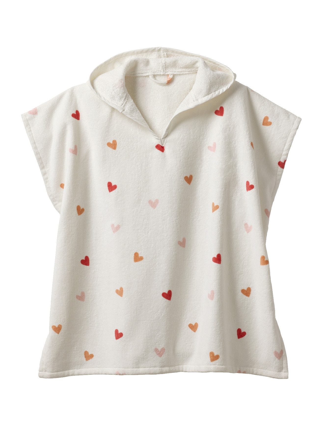 vertbaudet Badeponcho Kinder Badeponcho HERZEN mit Recycling-Baumwolle, Recycelte Baumwolle