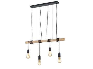 meineWunschleuchte LED Pendelleuchte, LED wechselbar, Warmweiß, ausgefallene Lampe für Esstisch Holzbalken Industrial mehrflammig 85cm