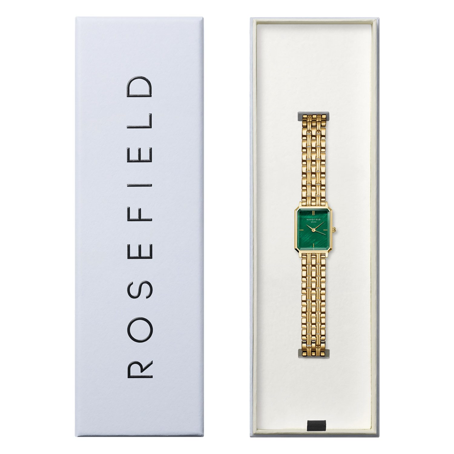 ROSEFIELD Quarzuhr OEGSG-O79, Damenuhr Octagon XS Smaragdgrün/Goldfarben