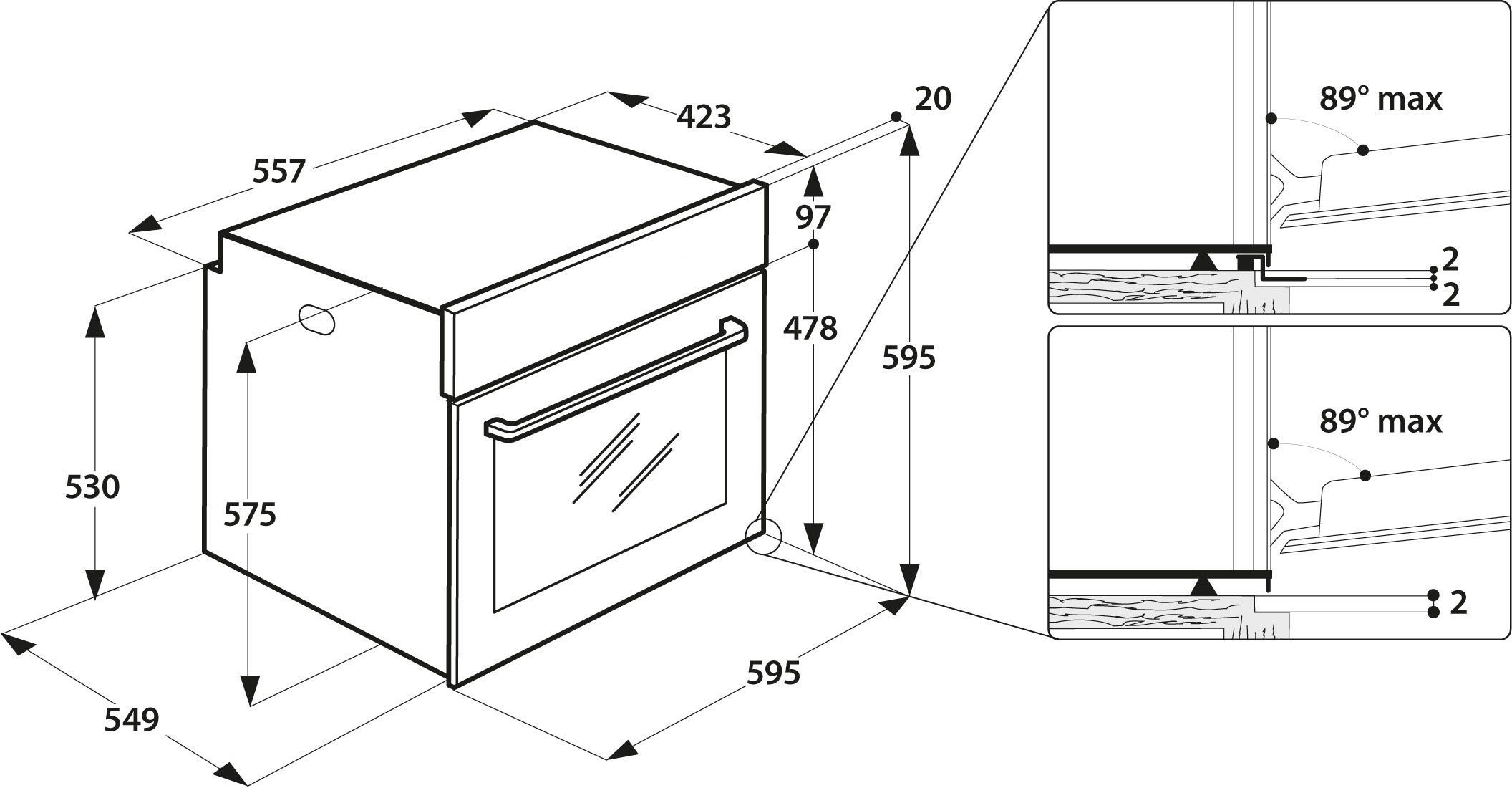 2, Backofen-Set BAUKNECHT mit BAKO Backauszug Attraction