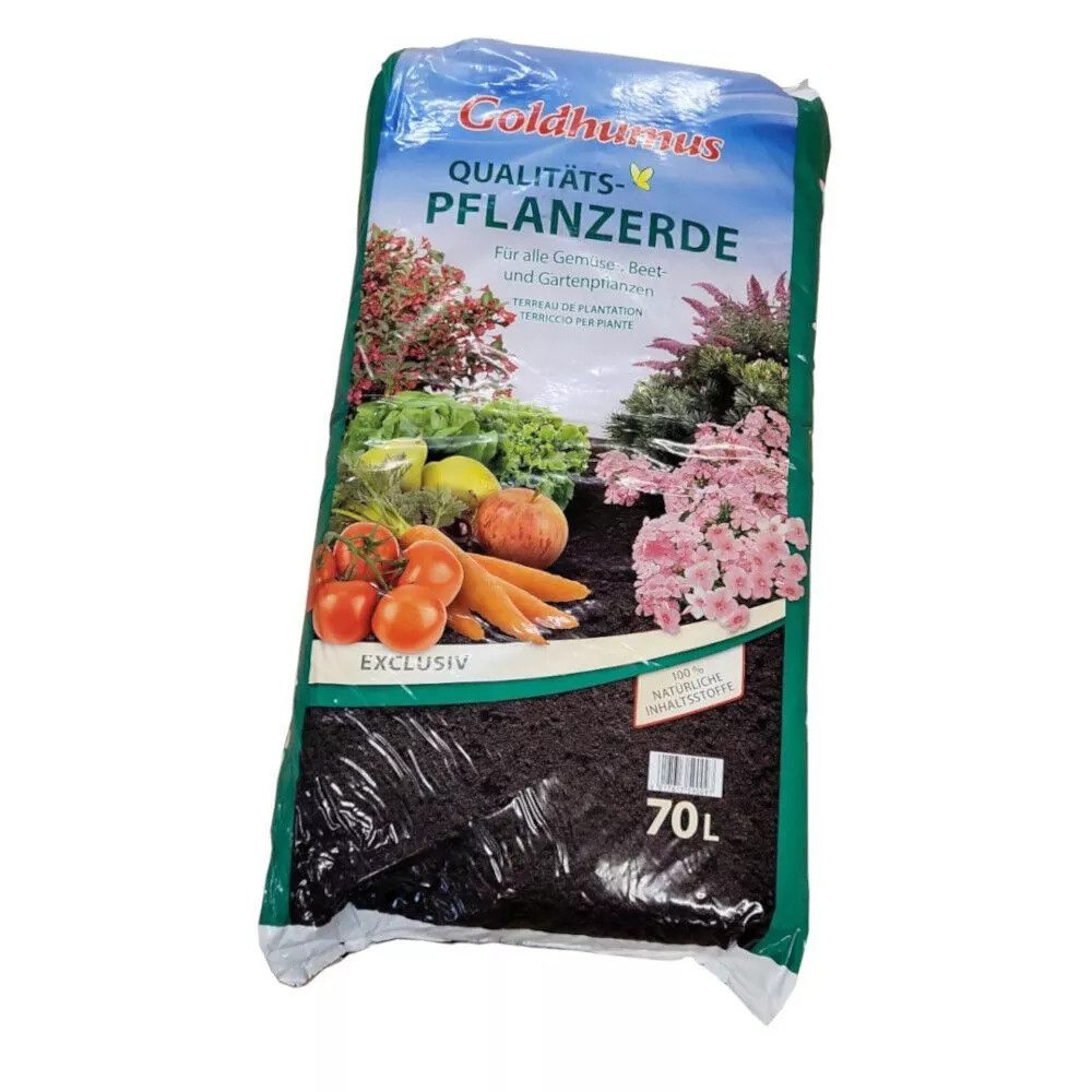 LinJa Pflanzerde Goldhumus Qualitäts-Pflanzerde 70 Liter Hülskamp Erde