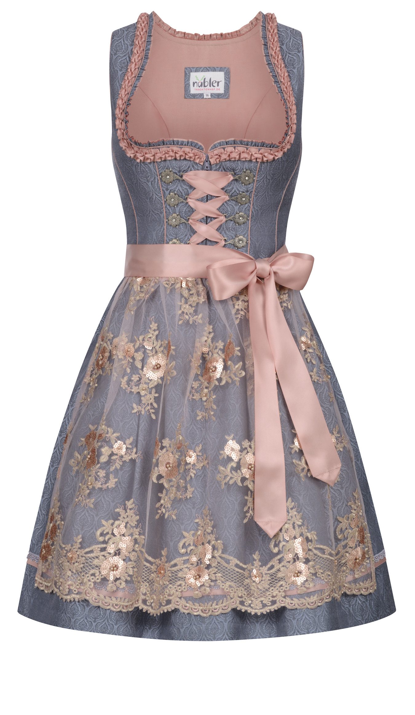 Nübler Dirndl Mini Dirndl Gerhild in Rauchblau von Nübler günstig online kaufen