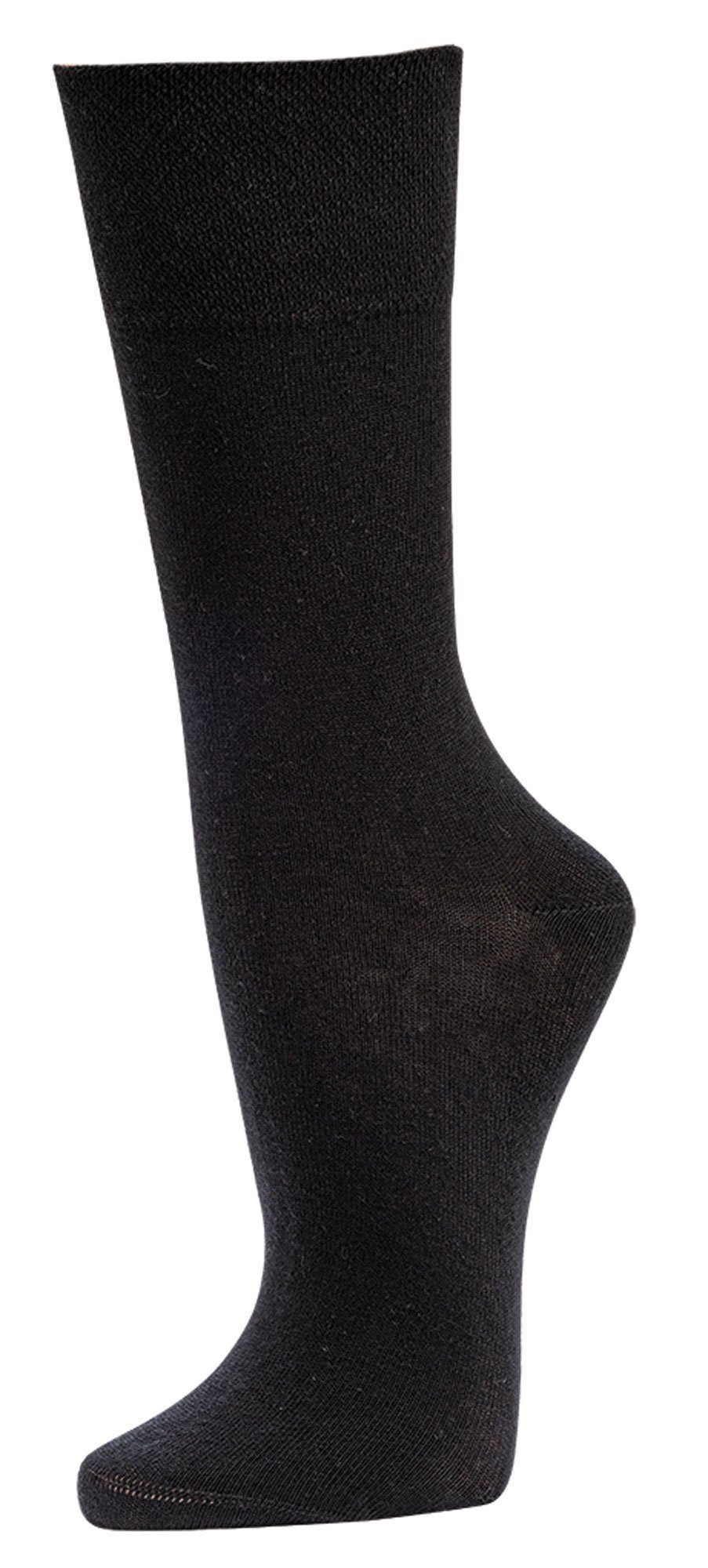 TippTexx 24 Socken 6 Paar aus Schwarz Anti-Loch-Garantie Wellness-Socken Bio-Baumwolle mit